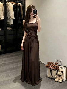 NIUVIES | Vintage Retro Mahogany Strappy Summer New Dress