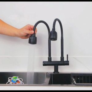 304 stainless steel double water outlet single cooling water sink faucet with universal rotation and multiple functions