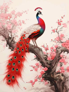 Enchanted Peacock Floral Landscape Jigsaw Puzzle 500/1000/1200/2000PCS Relaxing Hobby Art Collectible Gift
