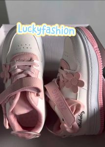 White Shoes For Girls Velcro Girls Rubber Shoes Casual Fashion with box（size:26-37）