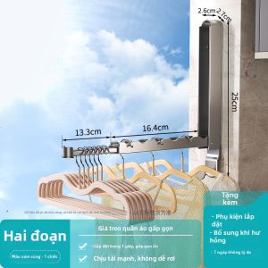 Hotata | Giá Phơi Đồ Gấp Thu Giấu Treo Tường Không Cần Khoan
