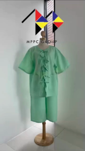 mppc ชุดผู้ป่วย ผูกด้านหน้า ชุดคนไข้ ดีไซน์ แยกชิ้น เซ็ตเสื้อ และ กางเกง Patient Wear Free Size (รุ่นผูกด้านหน้า)
