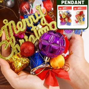 【TaroBall】14Pcs New Christmas Duo Bao Bell Pinecone Box Bow 2024 Christmas Tree Accessories Scene Shopping Mall School Home Decoration