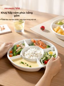 Five Compartments Heat-Resistant Food-Safe Steaming Dish