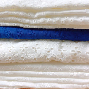 Embroidery Lace 100% Cotton Fabric Water Soluble Hollow Flower Sewing For Girl Dress Garment DIY Curtain Scarf Material