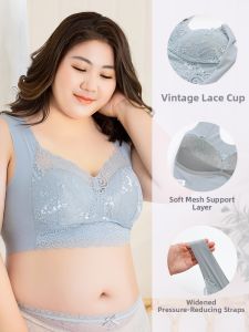 Seamless Light Big Size Supportive Back Beauty Vest Style Wire Free Bras D Cup