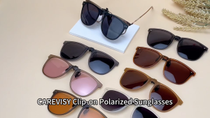 CAREVISY Foldable Clip on Sunglasses Over Spectacles UV400 Protection Anti Glare Driving Myopia Sunglasses Men Women
