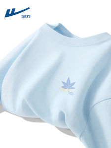 Loose Fit Cotton Short Sleeve Mens T-Shirt Blue Summer Casual Style Half Sleeve Printed Youth Trendy Top Breathable Summer Tee