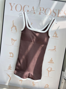 Womens Fitness One-Piece Yoga Suit Seamless Wind Edge Design Sensual Waist Hip Ratio Peach Bottom Nylon Sports Wear