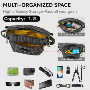 Outdoor Chest Bag UHMWPE 1.2L Large Capacity Waterproof Adjustable Lightultra Bag for Camping Hiking Cycling Running Fishing
