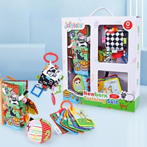 Sensory Playtime Bundle: Baby Shower Gift Set Teether Book Rattle Ball Cloth Book Blocks Toy Everything You Need to Delight Your Baby’s Sense! Baby Shower Gift Set