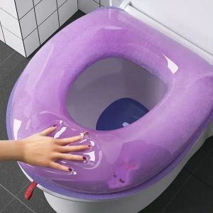 1pc Soft Toilet Seat Cover for All Seasons Washable Waterproof Easy To Clean Universal Fit Bathroom Upgrade Anti-Slip