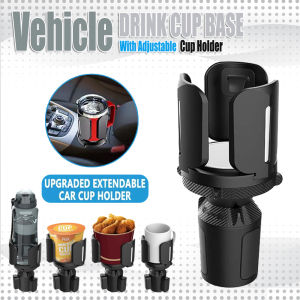 Vehicle Multifunctional Drink Cup Base with Adjustable Cup Holder Upgraded Extendable Car Cup Holder