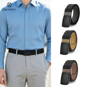 OKIMY Men Sports Belt Outdoor Nylon Belt Adjustable Belt Rotating Buckle Nylon Waistband Double-Sided Two-Color Belt Youth Sports Canvas Pant Belt Simple Nice Waistband