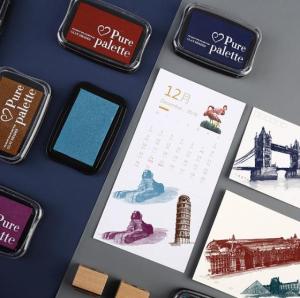 New November: Hand Account Monochrome DIY Big Inkpad Stamp Pad Finger Painting Student Diary Journal Hand Account Seal Water-Based