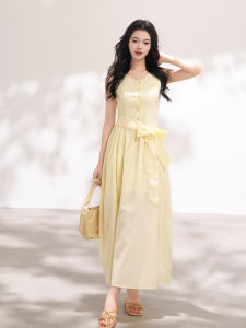 KEIKO | V-Neck Sleeveless French Holiday Dress With Waist Cinch