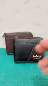 Baellerry Bifold Wallet Zipper D5103 Dompet Uang Lipat Tebal Resleting Bahan Sintetis Lembut Kilat