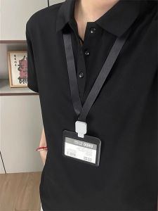 Áo Thun Polo Tay Ngắn Màu Đen Nguyên Chất Phong Cách Mỹ Dành Cho Nam Mùa Hè Dáng Rộng Tay Ngắn Cổ Polo Chất Lượng Cao Vai Vừa Vặn