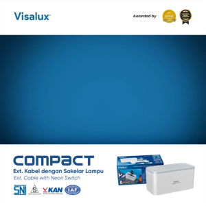 KlikAja88 Stop Kontak 5 Soket 5 outlet Kaki 2pin dan 3pin Type C + USB A Fast Charging Visalux Compact