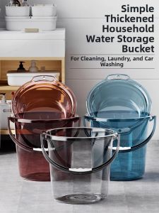 FURENJILI | Heavy-duty Lightweight Transparent Plastic Bucket with Lid