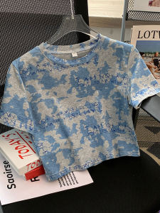 เสื้อยืดแขนสั้นผู้หญิงทรงสลิมฟิต ทรงเข้ารูป ทรงเข้ารูป แขนสั้น ลายสก็อต ทรงเข้ารูป เสื้อผ้าทำงานสไตล์เกาหลี