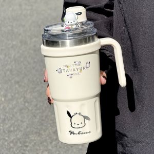 Cốc Cà Phê Bằng Thép Không Gỉ Dung Tích Lớn Cốc Đựng Nước Có Tay Cầm Cốc Đựng Đồ Uống Có Thể Giữ Nhiệt Cốc Đựng Nước Có Van Hút