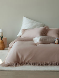 Lace Pink TC Cotton Four-Piece Bed Set