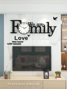 Đồng hồ treo tường hiện đại CL013 - We are family - Kích Thước: 30x86cm 33.5x100cm 42.5x120cm