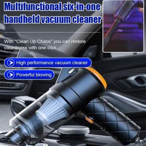 6-in-1 Wireless Powerful Car Vacuum Cleaner Mini Rechargeable Cordless Multifunctional Suction and Blowing Dual-purpose Handheld Portable Air Duster Blower