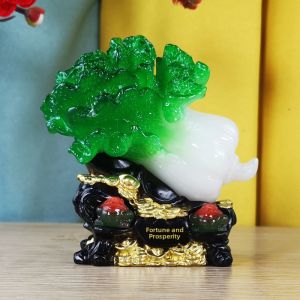 Modern Minimalist Wealth Attraction Jade Cabbage Decoration Car Decoration Opening Gift Creative Craft Desktop Display Resin Material