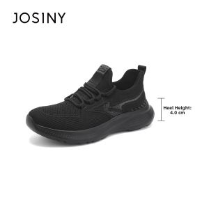 Josiny | Black Thick Sole Breathable Stylish Casual Summer Shoes