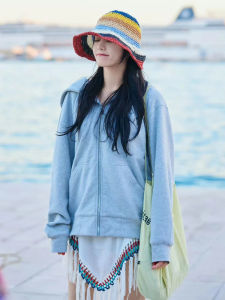 SUHUIQIAN | Casual Loose Grey Hoodie Jacket New Style