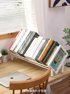 SG RumahHome® Sloped Tilting Carbon Steel Desktop Bookshelf Desk Organizer Rack for Office Document Magazine Folder Binder Tabletop Storage Shelf