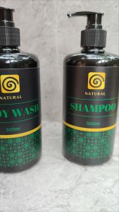 Botol Tempat Sabun Cair Shampoo Pump Dispenser Sabun Shampoo Aesthetic 500ml Motif Hijau Mas Combi