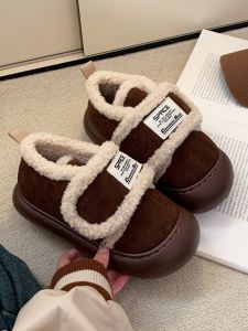Giày Trượt Ván Dán Velcro Sáng Tạo Instagram Cổ Điển Phong Cách Hàn Quốc Giày Bông Giữ Ấm Chống Trượt Dễ Phối Đi Bên Ngoài Nữ Mùa Đông