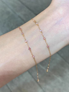 Pink Fine Bracelet Womens Style Stack Unique Beautiful Lightweight Niche Design Sensation Elegant Sweet High Aesthetic Value Hand Jewelry