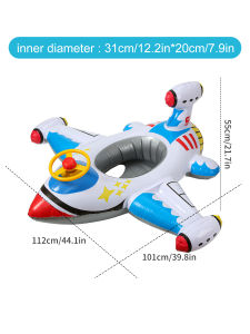 1PC Airplane-Shaped Swim Ring Inflatable Pool Floats Outdoor Children’s Swim Ring – Suitable for Infants and Young Children