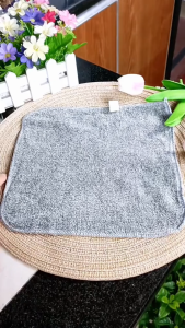 Khăn Lau Bếp Đa Năng Siêu Thấm 23x23cm Khăn Lau Bát Đĩa Màu Xám Sợi Than Tre Thấm Hút Tốt - Siêu Tiện Ích Làm Sạch