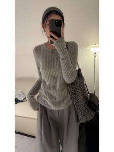 YUEZHONGWEI | Chic Long Sleeve Knitted Slim Fit T-Shirt