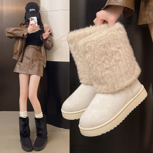 JIFANPAUL | Giày Boots Tuyết Lông Nữ Lót Lông Dày Giữ Ấm