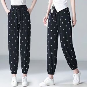 Quần Dài Nữ Bằng Lụa Băng Mới 2026 Quần Dài Nine Points Harajuku Quần Dài Mùa Hè Thoáng Khí Chống Muỗi
