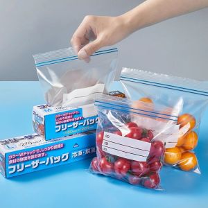 Original Thicken Transparent Fresh Keeping Bag Reusable Food Storage Bags with Zipper Waterproof Anti-cross Smell Storage Pouch Organizer