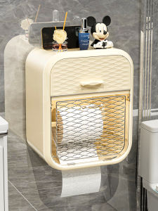 Hộp Đựng Khăn Giấy Phòng Tắm Treo Tường Kiểu Dáng Scandinavia Không Cần Đục Lỗ Hộp Đựng Giấy Vệ Sinh Kiểu Rút Ra