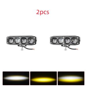 Ultra-Bright Dual-Color LED Light Bar for Cars Motorcycles SUVs – Waterproof Off-Road Spot/Flood Beam with Yellow-White Switchable Light (3000K/6000K)