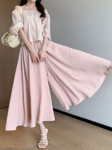 NIANDAIJINGDIAN | Quần Short Phong Cách Tiên Hư Giả Nếp Li Form A Chất Lụa Băng Cao Waist Casual