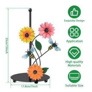 Sunflower Paper Towel Holder Tissue Towel Roll Dispenser for Bathroom Kitchen Counter Decor Cute Country Stuff Vintage Home Deco