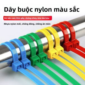 MONLEYTA | Dây buộc nylon màu sắc tiêu chuẩn quốc gia tự khóa Dây buộc nhựa bền chống lão hóa Dây buộc dây thép cao cường độ cho vườn