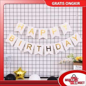 Murah Banget - Bendera Ulang Tahun / Bunting Flag Happy Birthday / Backdrop Pesta / Banner Dekorasi Ulang Tahun