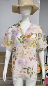 雪纺上衣女装 Woman Chiffon Blouses Office Wear Women French Style Floral Chiffon Shirt Temperamental Women Large Size Sun Protection Cardigan Top