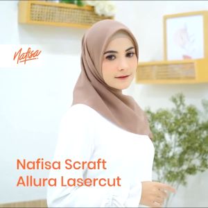 Nafisa Allura Eksklusif Laser cut | Jilbab Segiempat Polos Lasercut Hijab Segi 4 Empat Square Laser cut